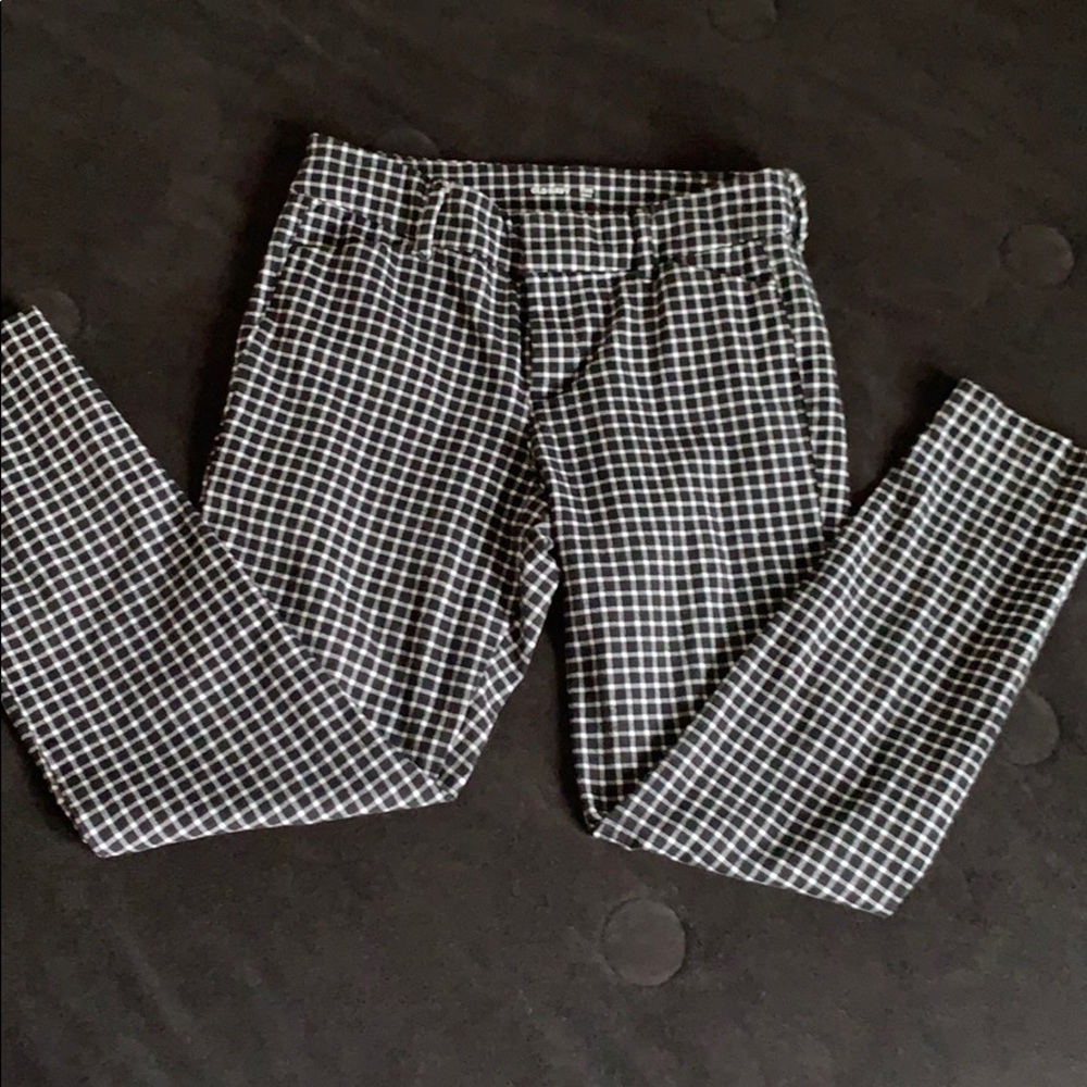 Gingham Stretchy Cropped Jeans